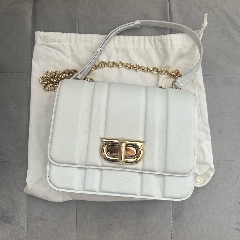 Ferragamo white shoulder mini bag